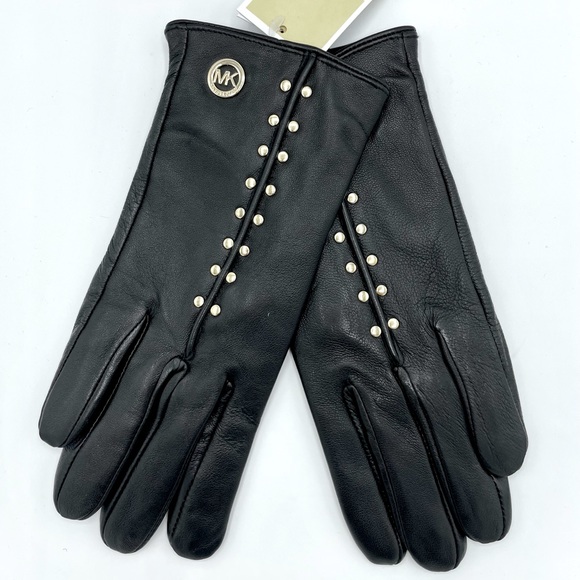 Michael Kors Black Leather Gloves - Picture 1 of 6